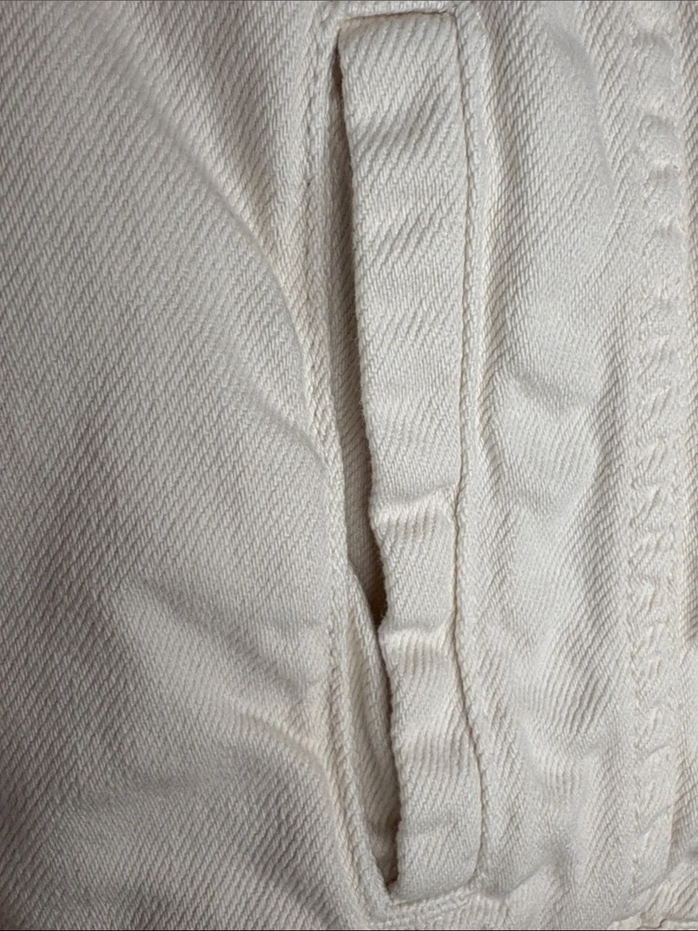 Free People Ivory Denim Jacket in 100% Cotton